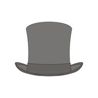 kids drawing cartoon illustration top hat icon Isolated on White vector