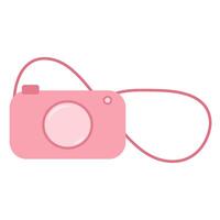 Pink camera photo vector