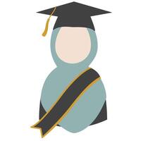 musulmán hijab graduación vector