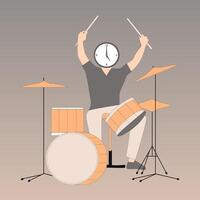 man playing drums vector