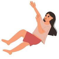 a portrait of falling floating woman illustration vector