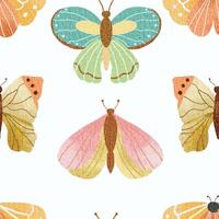 Colorful and Pastel Watercolor Butterfly Seamless Pattern vector