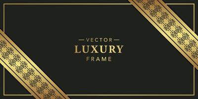 lujo fronteras Clásico marcos diseño elementos oro ornamental saludo Boda invitación modelo vector