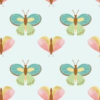 Colorful Butterfly Watercolor Seamless Pattern vector