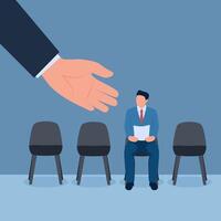 Big hands open to receive potential new employees, metaphor of recruitment vector
