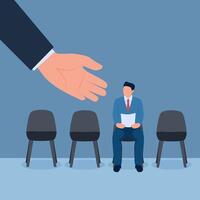 Big hands open to receive potential new employees, metaphor of recruitment vector