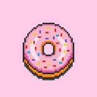 Pixel art donuts food design vector