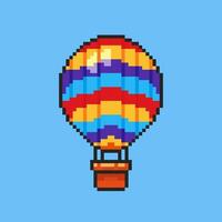 Hot air balloon pixel art. illustration design vector