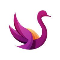 colorful gradient swan animal logo vector