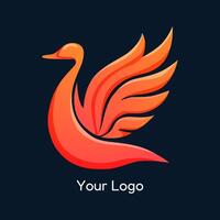 colorful gradient swan animal logo vector