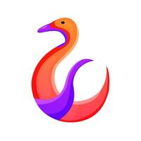 colorful gradient swan animal logo vector