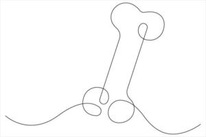 illustration of dog bone continuous one line art drawing concept vector