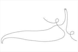 Hot spice chili pepper in continuous one line art drawing of style illustration vector