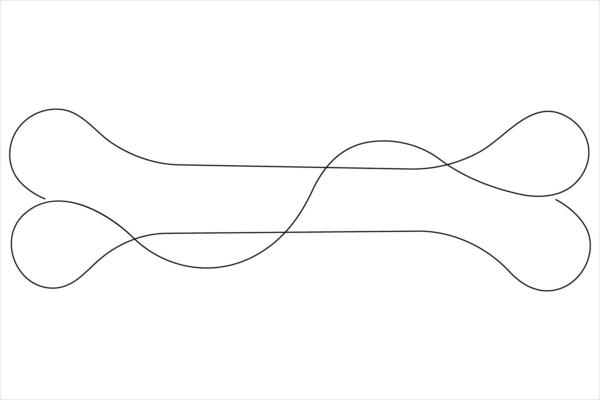 illustration of dog bone continuous one line art drawing concept