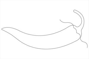 Hot spice chili pepper in continuous one line art drawing of style illustration vector