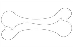 illustration of dog bone continuous one line art drawing concept vector