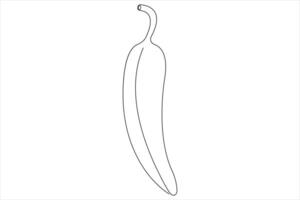 Hot spice chili pepper in continuous one line art drawing of style illustration vector