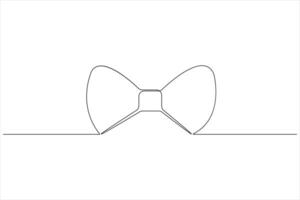 Continuous One line art drawing of bow tie and Happy Father's Day vecto vector