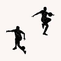 Set of batsman silhouette playing cricket on the field. Black and white vector