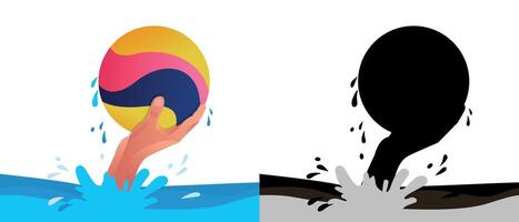 Group of water polo players action illustration vector