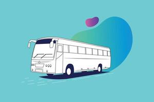 Illustration of bus in colorful background vector