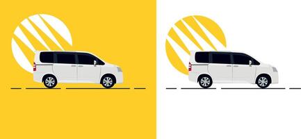 Mini Microcar with yellow background and side view car vector