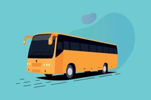 Illustration of yellow Bus with background vector