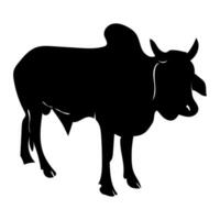 conjunto de vacas silueta vaca aislado en blanco vector