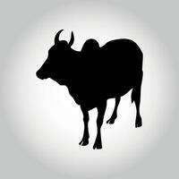 Set of cows. Silhouette cow isolated on white vector