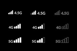 Mobile signal level icon set vector