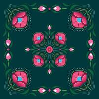 A set of floral borders with a border of flowers Colorful Rickshaw painting vector