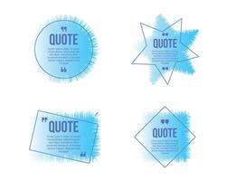 Quote speech bubble template set Quotes form and text box isolated on yellow background vector