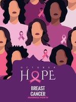 Survival women in breast cancer awareness month illustration vector