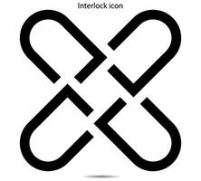 Interlock icon, illustrator on background vector