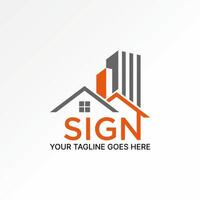 Logo design graphic concept creative premium stock abstract word text Sign with roof house and building. Related to property architecture home vector