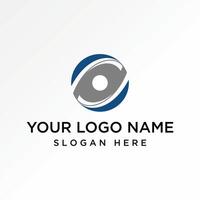 Logo design graphic concept creative premium abstract stock unique block circle with flip swoosh grunge Related to stripes ethinic fabric spine vector