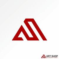 Logo design graphic concept creative premium stock abstract letter initial AS serif font triangle line connect Related to monogram beauty brand vector