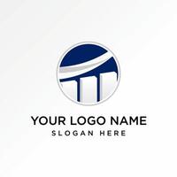 Logo design graphic concept creative premium abstract unique stock bar arrow chart or trading on circle. Related finance business grow increase vector