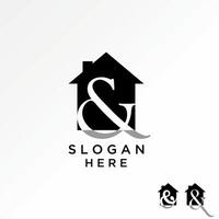 Logo design graphic creative concept premium stock abstract initial letter And symbol on house home negative space. Related typography monogram vector