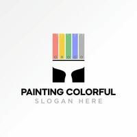 Logo design graphic concept creative premium abstract stock icon paint brush stroke artist wall full color. Related to interior exterior spray vector