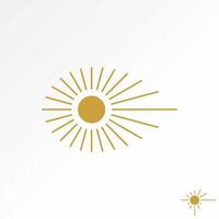 Logo design graphic creative concept premium stock unique abstract sun raise with rays like vision eyes symbol. Related to art ancient history vector