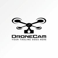 Logo design graphic concept creative premium abstract stock flying drone camera high level elevation. Related spy view shoot monitoring vector