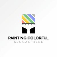 Logo design graphic concept creative premium abstract stock icon paint brush stroke artist full color wall . Related to interior exterior spray vector