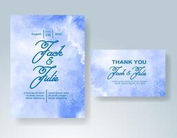 Wedding invitation with abstract watercolor background vector