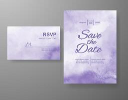 Wedding invitation with abstract watercolor background vector