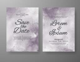 Wedding invitation with abstract watercolor background vector