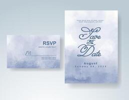 Wedding invitation with abstract watercolor background vector