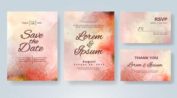 Wedding invitation with abstract watercolor background vector