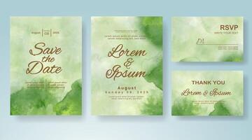 Wedding invitation with abstract watercolor background vector