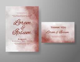 Wedding invitation with abstract watercolor background vector